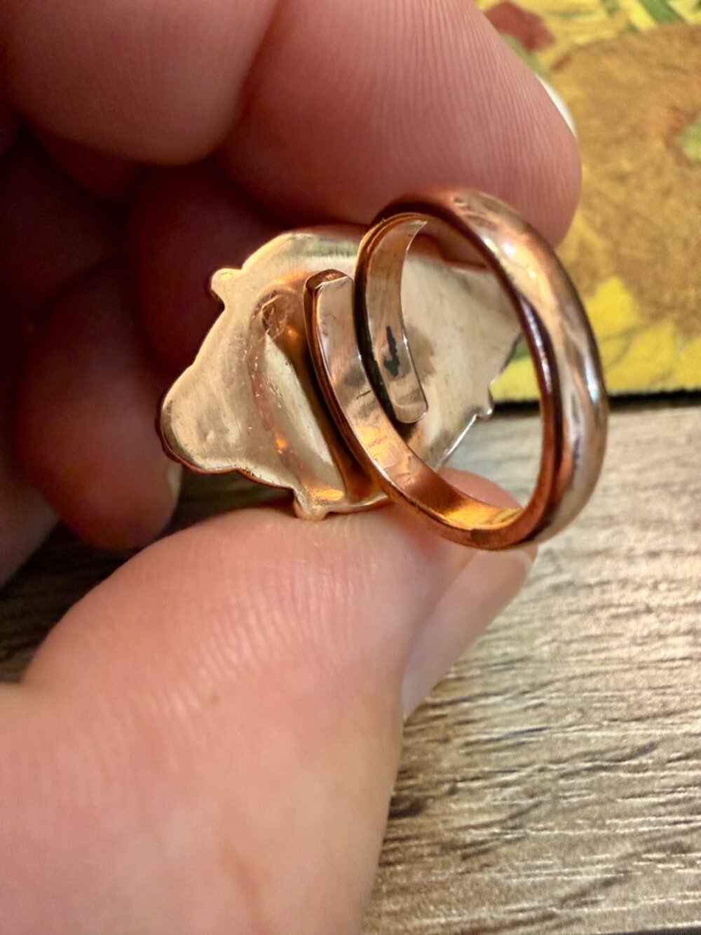Larimar ring in solid copper - Picture 6 of 6